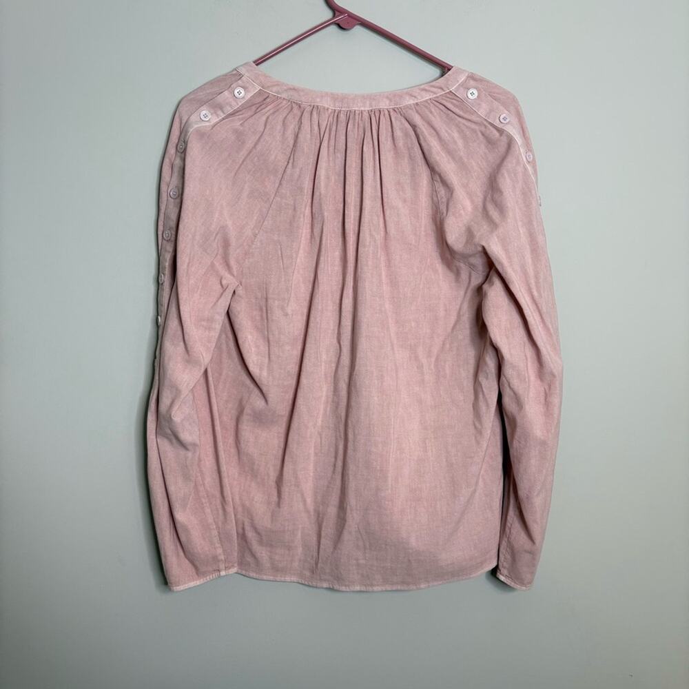 NWT ECRU Barrymore Button Accent Long Sleeve Shirt in Dusty Rose Pink Large - Picture 6 of 7